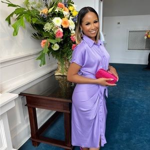 AKIRA Satin Tie Front Dress